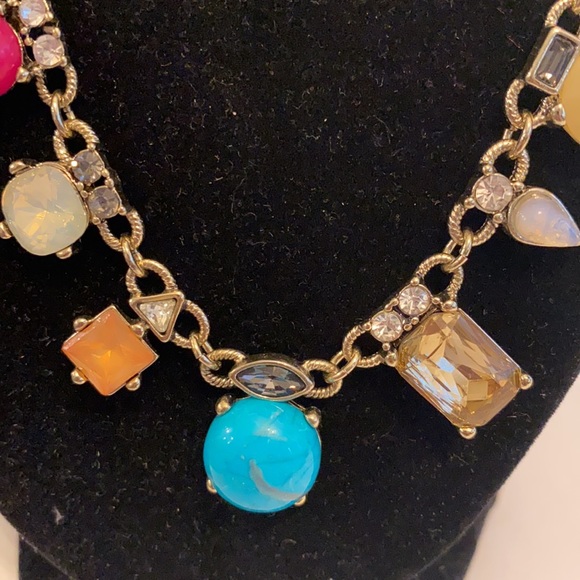 LOFT Gold Multi Color Gem Necklace - Picture 3 of 4